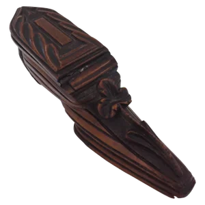 19th Century Carved Shamrock Shoe Form Treen Snuff Box