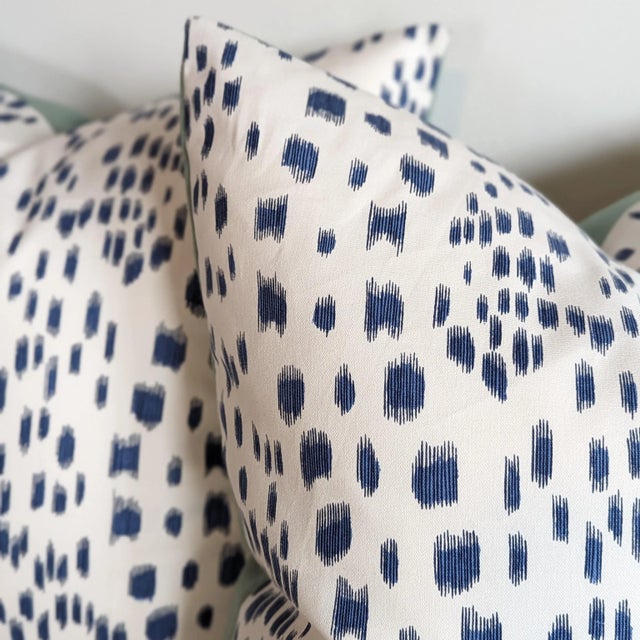 Brunschwig & Fils Brunschwig Fils Les Touches Blue Pillows - Set of 2 For Sale - Image 4 of 7