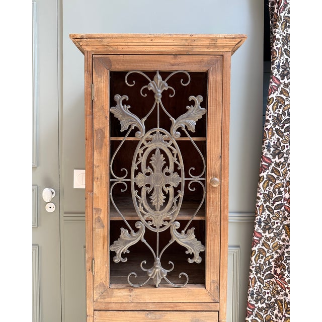 Column Storage Unit with Sculpted Metal Door, 1890s For Sale - Image 12 of 18
