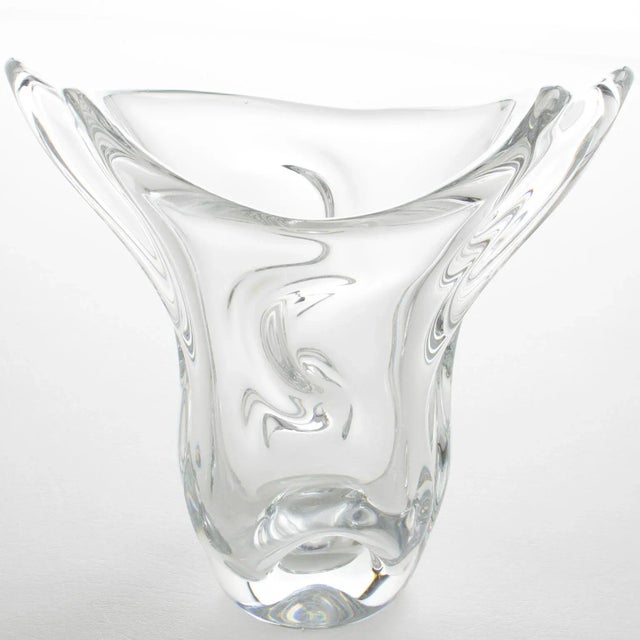 Val Saint-Lambert Val St Lambert Mid-Century Modernist Crystal Vase For Sale - Image 4 of 9