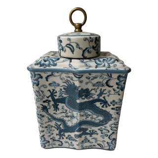 Port 68 Turquoise and White Ginger Jar, Discontinued For Sale