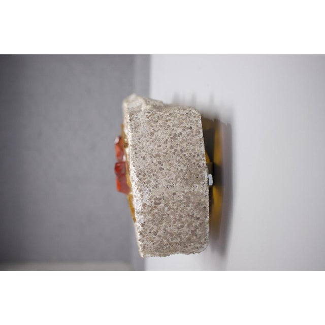 Large Brutalist Concrete and Glass Wall Lamp, 1960s For Sale - Image 6 of 17