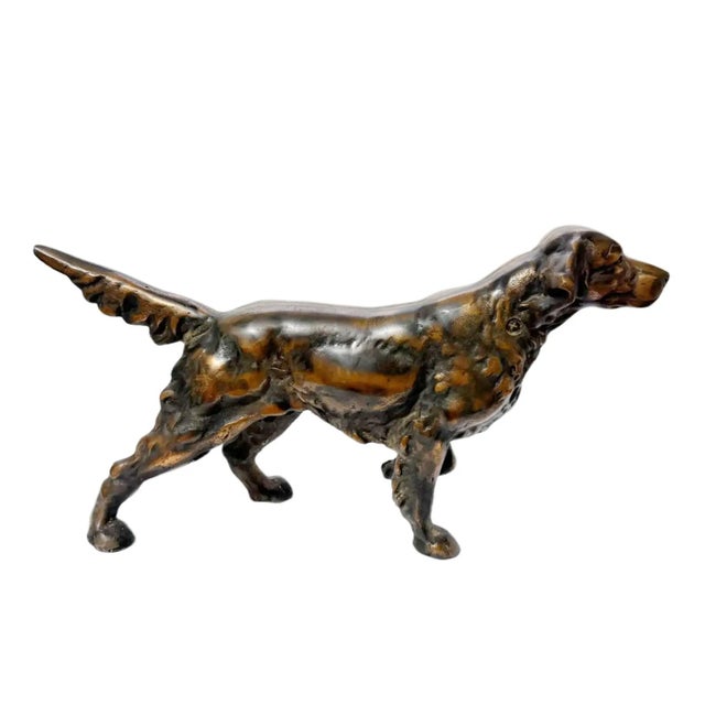 Antique Cast Iron Setter/Pointer Dog Doorstop Hubley Era Hunting Dog Statue W/Bronze Patina Age: Circa 1910s–1930s (Hubley...