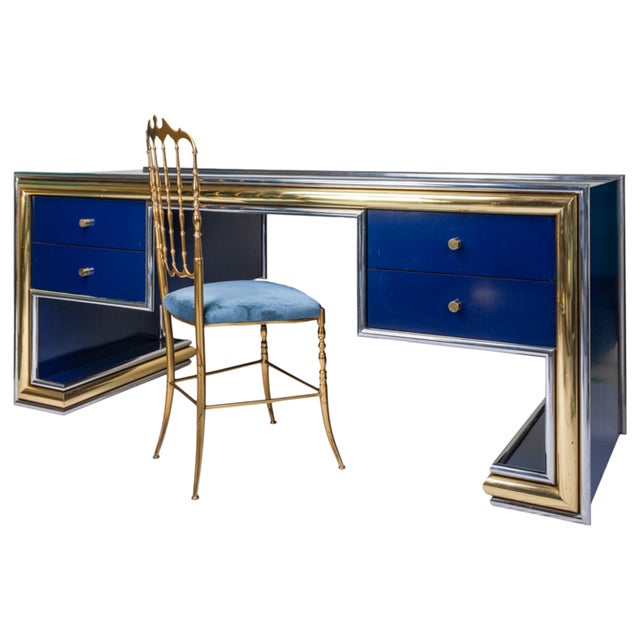 Mid-Century Modern Vintage 1970s Desk in the Style of Maison Jansen For Sale - Image 3 of 5