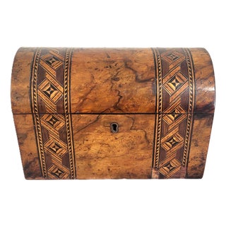 19th C English Moorish Moroccan Marquetry Style Inlaid Jewelry Box For Sale