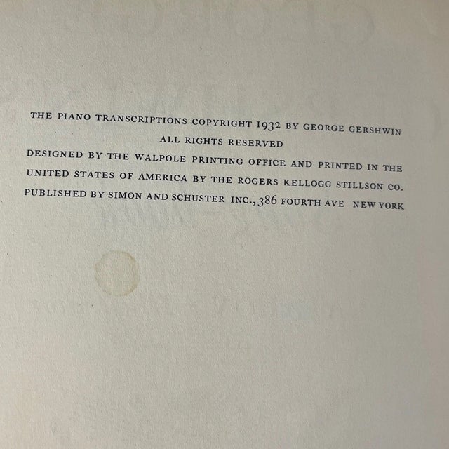 For your consideration is a beautiful 1932 first trade edition of "George Gershwin's Song-book," published by Simon and...