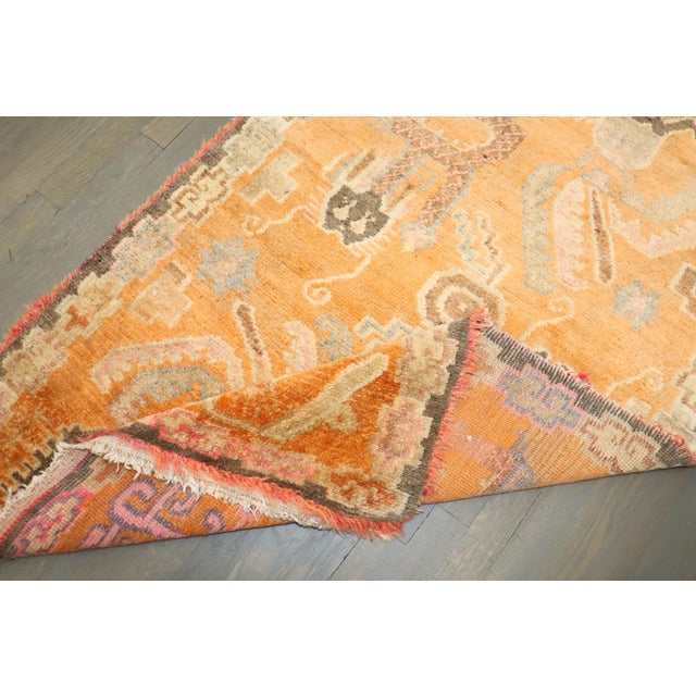 Early 20th Century Orange Vintage Tibetan Rug no. j5291 For Sale - Image 5 of 5