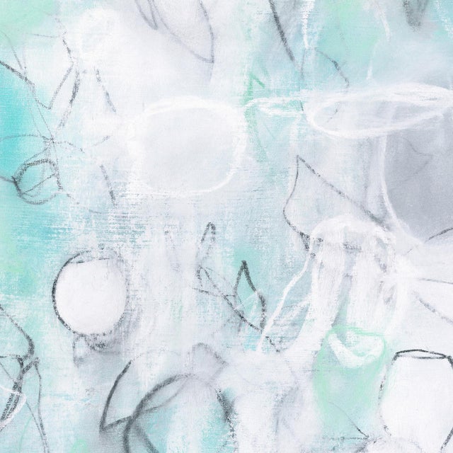 "Float No.11 - Soft Suspension" - Layered Abstract Gestural Drawing on Paper in Soft Neutrals For Sale - Image 4 of 5