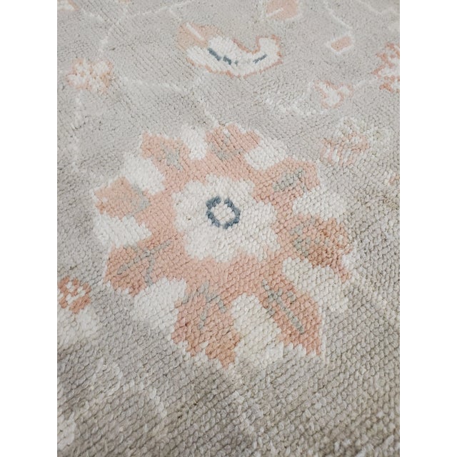 Beige Antique Oushak Handmade Turkish Oriental Beige, Taupe & Soft Gray Rug For Sale - Image 8 of 12