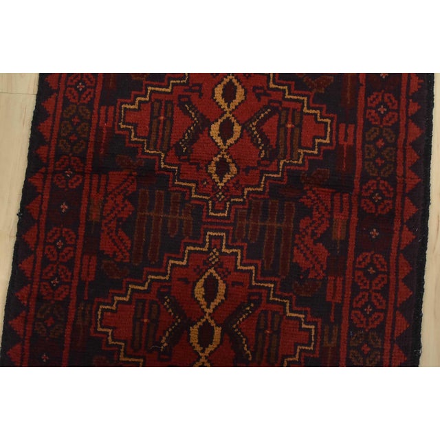 Turkmen Runner 1’8” X 5′ Blue Wool Tribal Hand-Knotted Oriental Rug For Sale - Image 4 of 9
