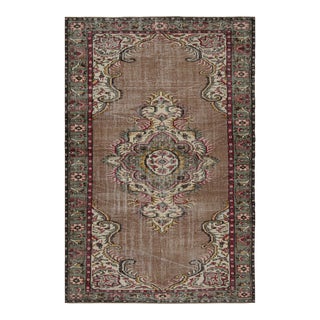 1960s Vintage Zeki Müren European Style Rug With Floral Patterns For Sale