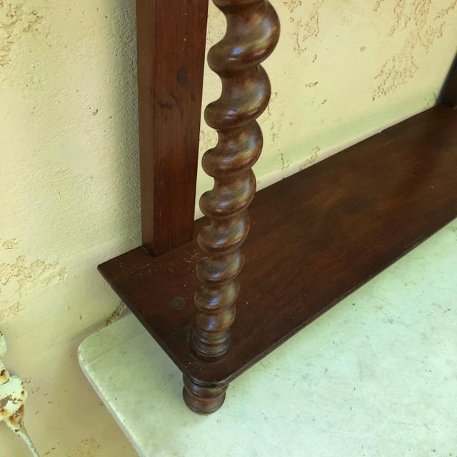 19th Century French Mahogany Wood Shelf with Twisted Column For Sale - Image 4 of 9