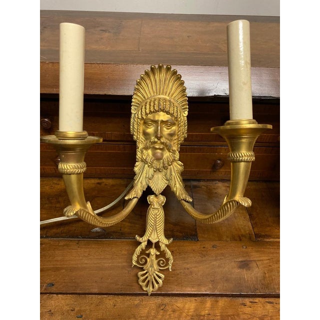 Metal Pair French Neoclassical Gilt Bronze Wall Sconces, 19th Century For Sale - Image 7 of 12