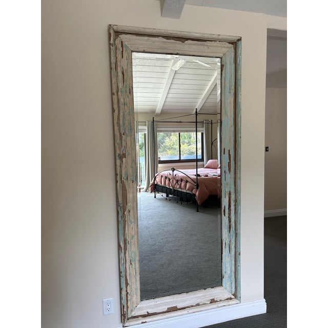 Tall 1980s Vertical Upright Full Length Mirror For Sale - Image 4 of 5