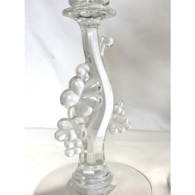 1940's Heisey Glass Grape Cluster Candlesticks- A Pair For Sale - Image 11 of 13