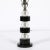 Art Deco Pair of Art Deco Stacked Black Lacquer & Glass Ball Table Lamps by Russel Wright For Sale - Image 3 of 11