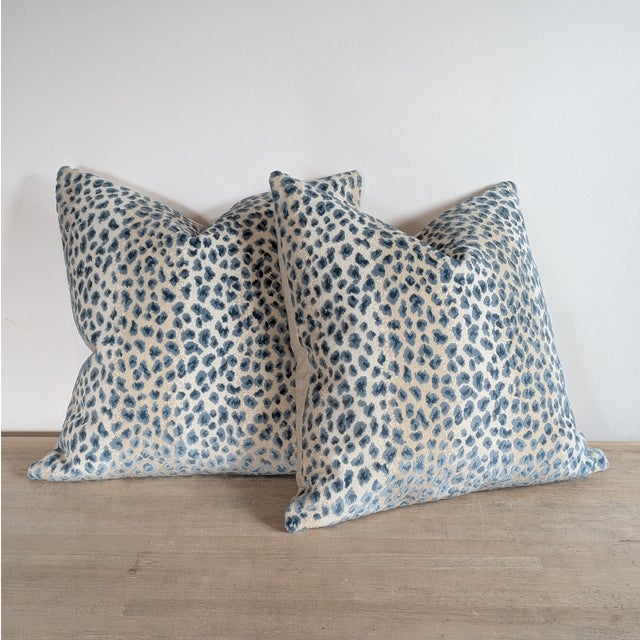 Textile Cowtan & Tout Ocelot 20" Pillows in Azure For Sale - Image 7 of 8