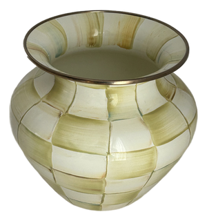Mackenzie-Childs Parchment Check Metal Enamel Vase