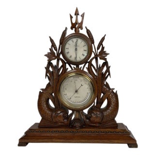 Carved Dolphyn Marine Barometer by Salom of London For Sale