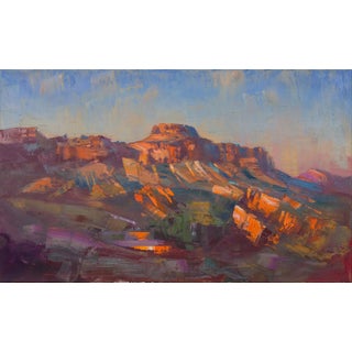 Mount Chambers by Richard Musgrave-Evans | Oil Painting of a rocky mountain landscape For Sale