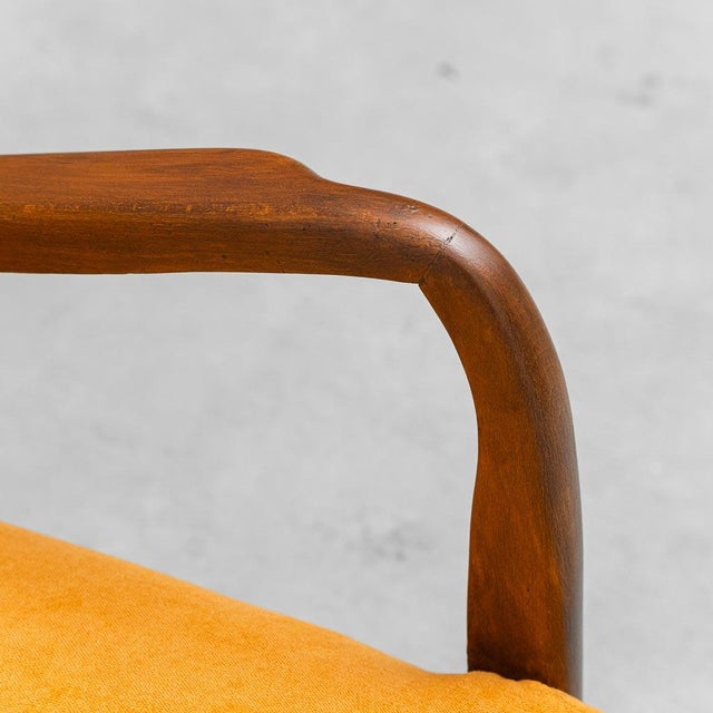 Scandinavian-Style Lounge Chair in Wood and Orange Fabric, 1960s For Sale - Image 6 of 13