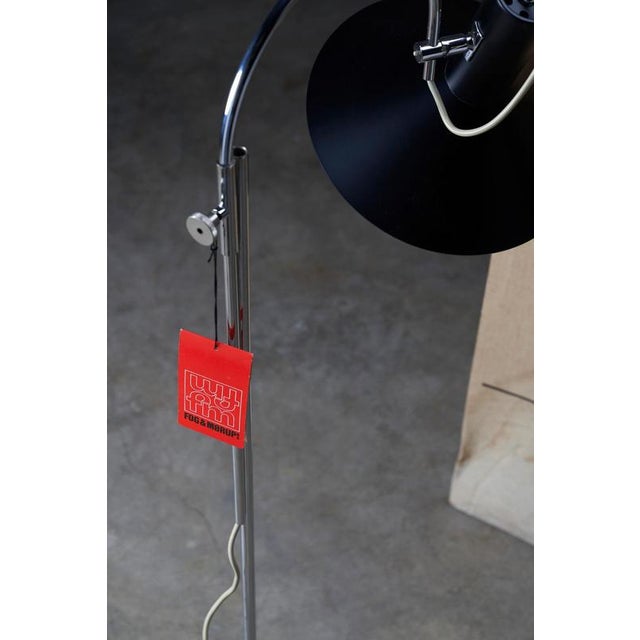 Black and Chrome Formel Floor Lamp attributed to Hans Due for Fog & Mørup, 1970s For Sale - Image 18 of 18