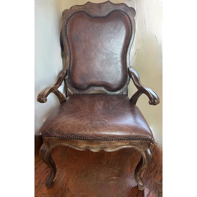 Leather Drexel Heritage Side Chairs- Set of 2 For Sale - Image 9 of 10