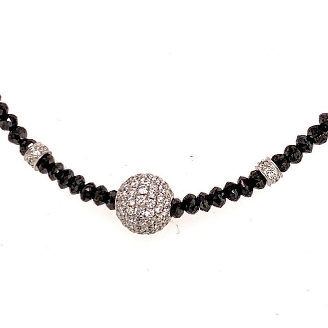 Traditional Diamond Black White Necklace 19 TCW 18k Gold Certified For Sale - Image 3 of 8