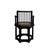 Chinese Black Hexagonal Rattan Seat Elm Wood Armchair For Sale - Image 4 of 5