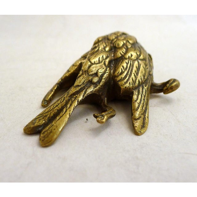 Small Paperweight Sculpture of a Dead Bird in Gilt Bronze or Brass, Early 20th Century For Sale - Image 5 of 13