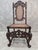 Brown Antique Jacobean Renaissance Revival Carved Oak Cane Throne Chairs - Pair For Sale - Image 8 of 12