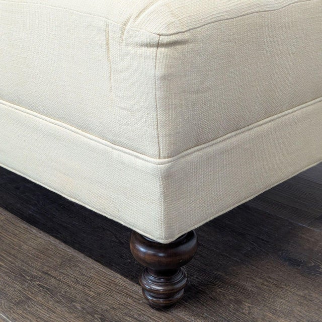 2010s Pottery Barn Mitchell Gold + Bob Williams Tufted Ottoman/Coffee Table For Sale - Image 5 of 7