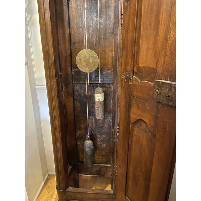 French Provincial Antique 18th C French Provincial Walnut Tall Case Clock by J Cermann Chatillon Sur Seine For Sale - Image 3 of 12