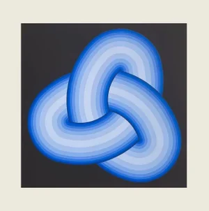 1975 Patrice Allart Blue Knot Op Art Screen Print