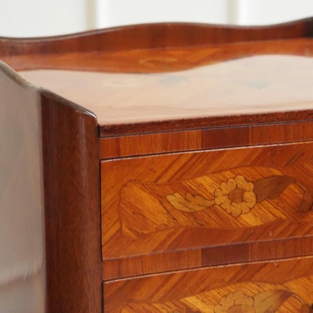 Louis XV Bedside Table with Floral Inlays, 1900s For Sale - Image 6 of 13