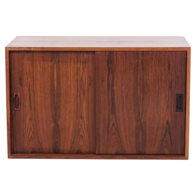 Danish Wall Mounted Cabinet in Rosewood with Sliding Doors, 1960s For Sale - Image 10 of 10