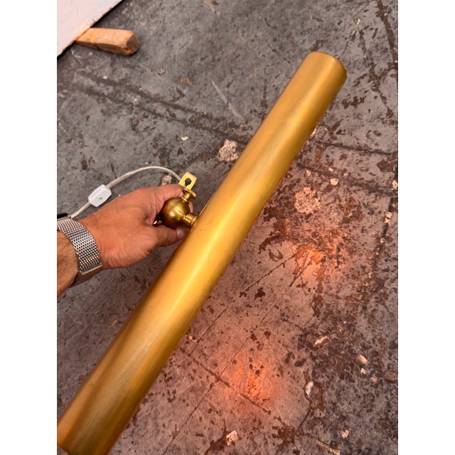 Restoration Hardware Gallery Antiqued Brass Picture Light For Sale - Image 10 of 12