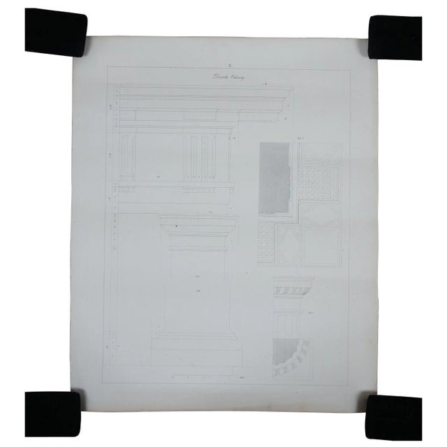 Victorian Antique Architectural Engravings Doric Column Corinthian Order Grecian - Pair For Sale - Image 3 of 12