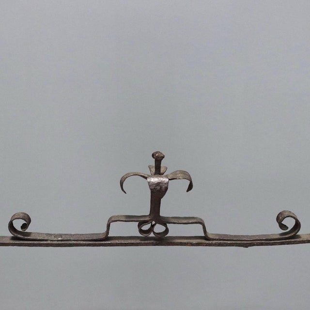 Antique Wrought Iron Fireplace Andiron, Italy, 19th-20th Century For Sale - Image 6 of 10