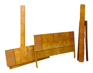 1930s Art Deco Bedframe in Maple Burwood - Headboard, Footboard, Sideboards and Slats