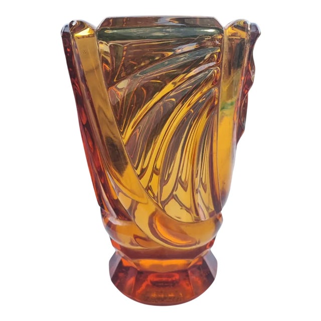 Vintage Art Deco Glass Vase, 1930s For Sale