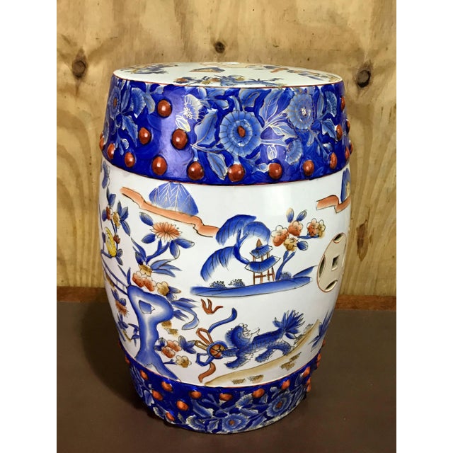 Chinese Export Garden Seat, in the Style of Masons Ironstone For Sale In Atlanta - Image 6 of 8