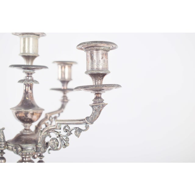 Four Light Candleholders in Metal, 1900s, Set of 2 For Sale - Image 10 of 13