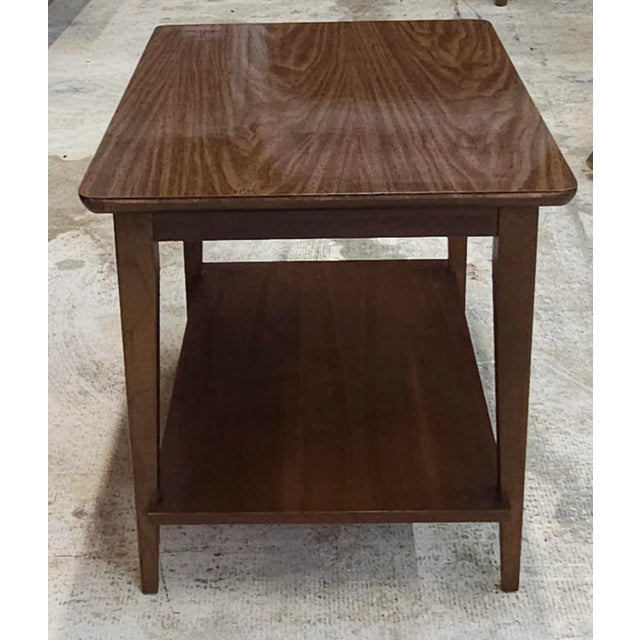 Lane Furniture Mid Century Style Tiered Walnut Side Table For Sale In Washington DC - Image 6 of 10