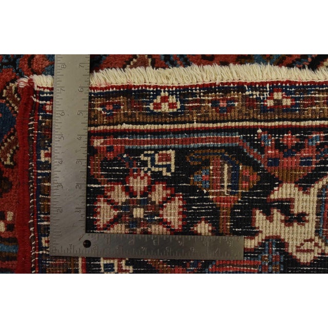 Heriz Rug 8’1” X 10’10” Red Wool Vintage Tribal Hand-Knotted Oriental Carpet For Sale - Image 15 of 15