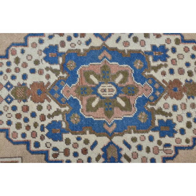 Ecru 1960s Rustic Farm House Decor Hand Knotted Rug For Sale - Image 8 of 11