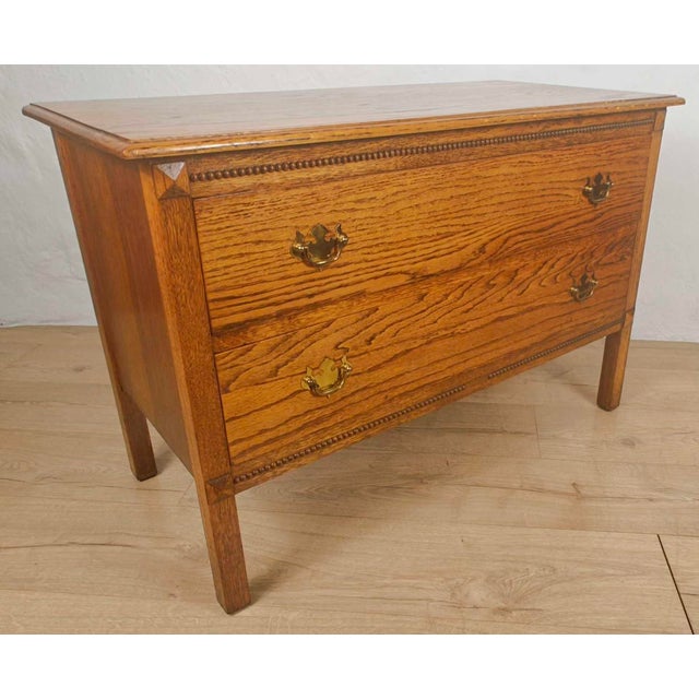 Vintage Farmhouse Chest of Drawers in Carved Oak, 1930 For Sale - Image 4 of 15
