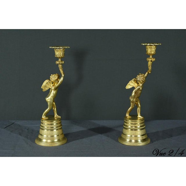 Gilt Bronze Candlesticks, Set of 2 For Sale - Image 17 of 18
