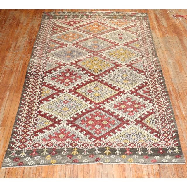 Late 20th Century Tribal Jajim Kilim Turkish Rug For Sale - Image 14 of 18