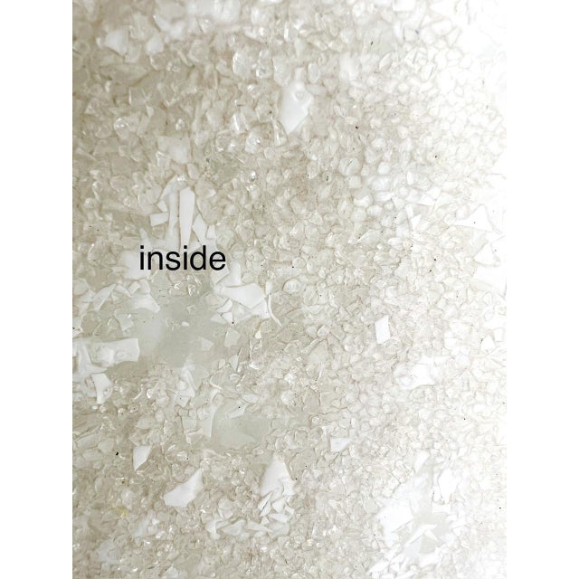 Glass Ice Glass Flush Mount Lamp with Brass Details from Hillebrand Lighting, Germany, 1960s For Sale - Image 7 of 18